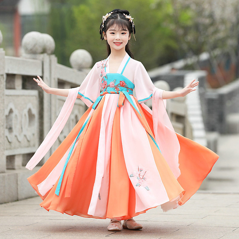 儿童汉服夏装唐装连衣裙改良古装