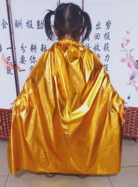 孙悟空金箍棒套装红色披风齐天大圣黄色烫金布披风儿童万圣节斗篷