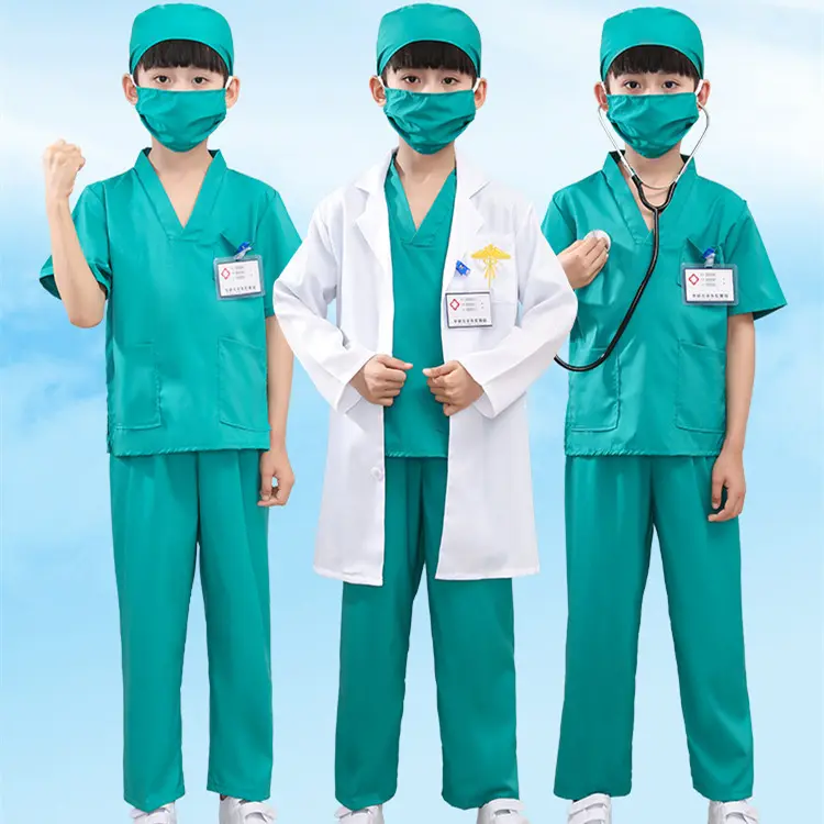 儿童白大褂护士服小医生手术服