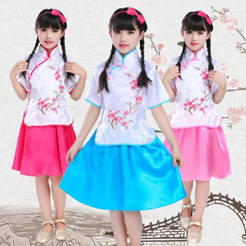 春季新款刺绣女童民国服演出服