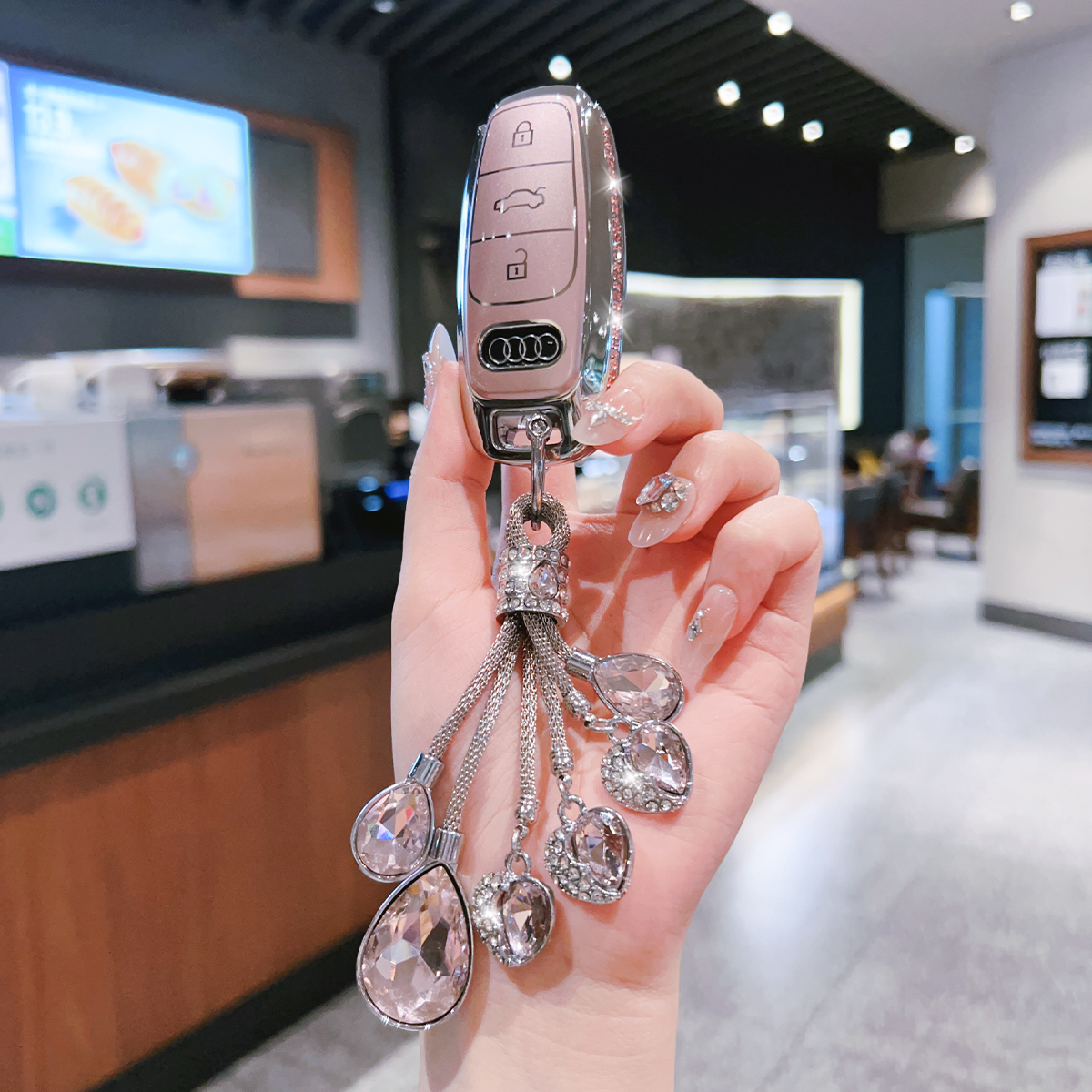 奥迪a4l钥匙套q5l壳a3扣q3/a6