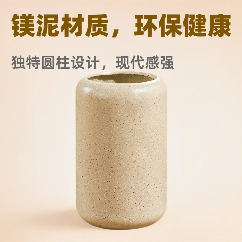 圆柱形镁泥花盆办公室酒店商场落地水泥花盆,家居饰品,花盆,淘宝优惠券,粉丝福利购,淘宝优惠卷