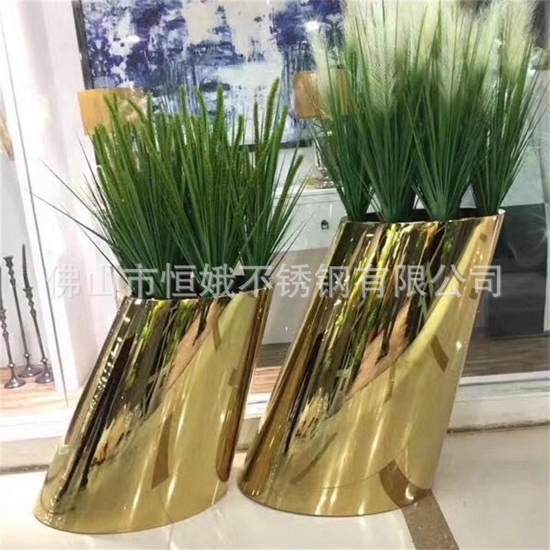不锈钢北欧落地大花盆容器 酒店商场装饰高花瓶,商业/办公家具,台脚台架/家具支架,淘宝优惠券,粉丝福利购,淘宝优惠卷