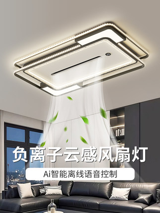 2025新款无叶风扇灯一体客厅卧室餐厅led吸顶灯意式覆古高端大气