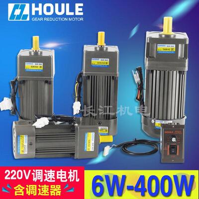 HOULE豪力6W-400W微型齿轮减速电机 220V无极调速电机正反转马达