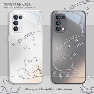 适用opporeno12手机壳情侣reno11小王子k10新款 s17创意 vivox100小众高级感neo8狐狸x90x80卡通iqoo12玻璃s18