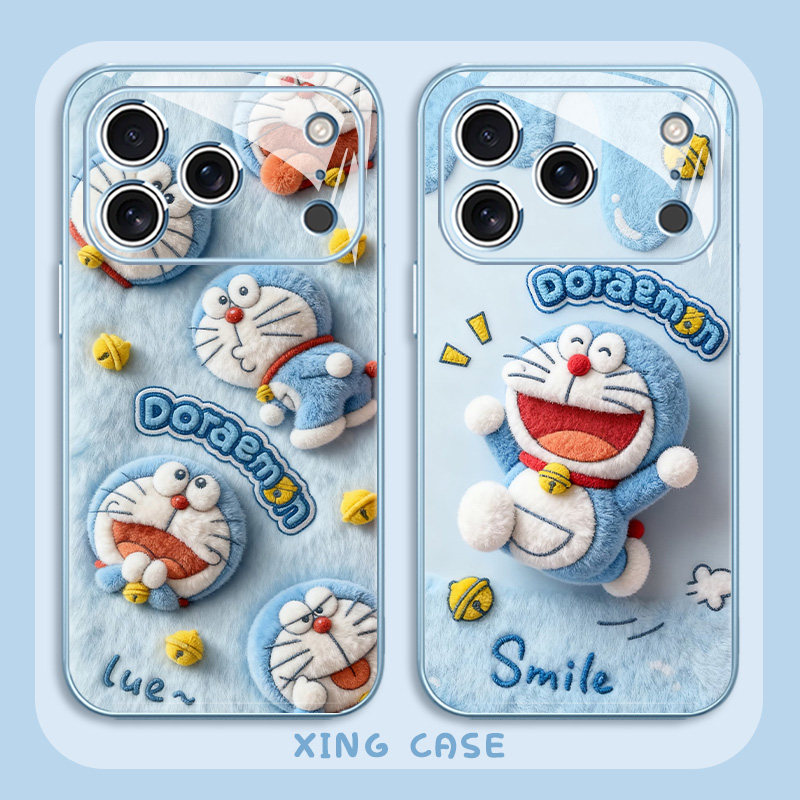 哆啦a梦毛绒手机壳适用苹果系列