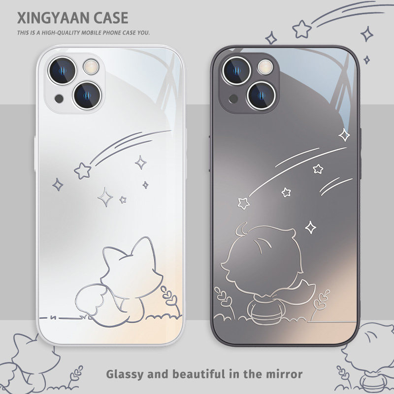 情侣小王子狐狸苹果玻璃手机壳