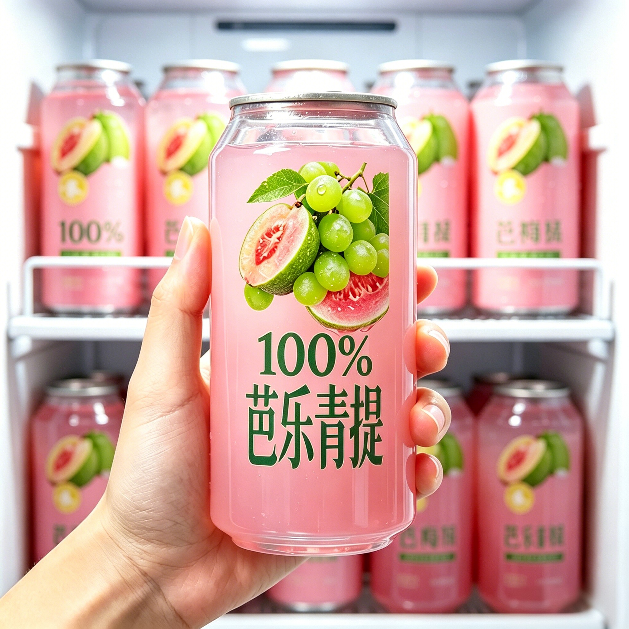 【到手8/16瓶】100%芭乐青提复合果汁300ml*瓶装健康解渴家庭果饮