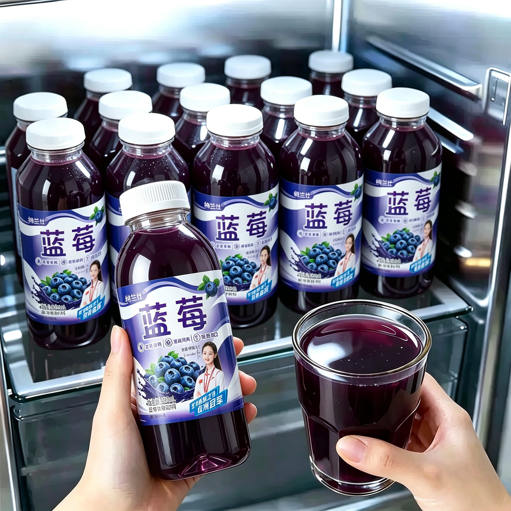 【爆款推荐】蓝莓汁饮料整箱24瓶*360ml装无糖0脂肪酸甜解腻清爽