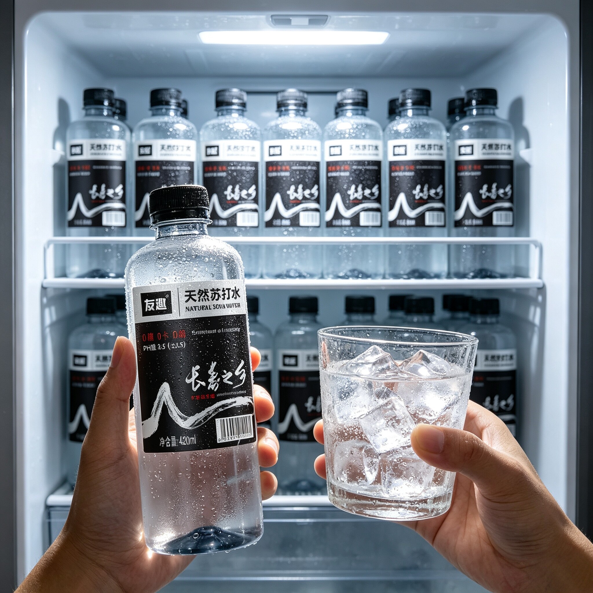 天然苏打水420ml*12瓶解渴无糖弱碱性无汽冷灌0添加剂天然饮用水