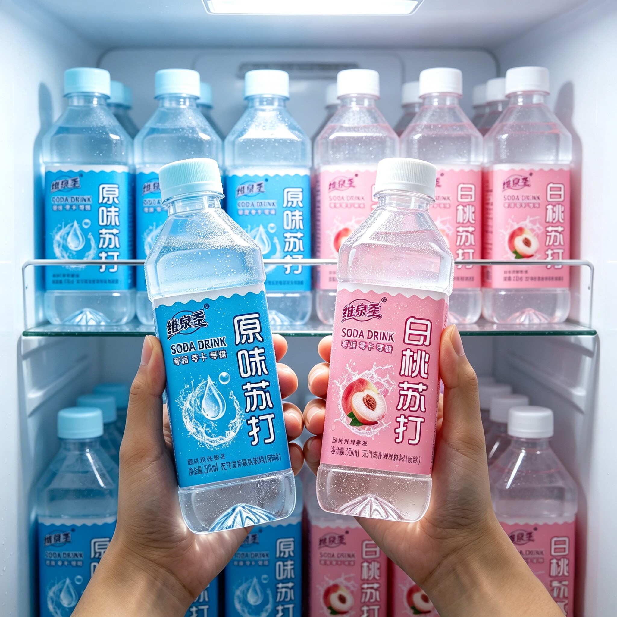 【买一送一】苏打水饮料整箱350ml*24瓶无糖无气弱碱性原味蜜桃味