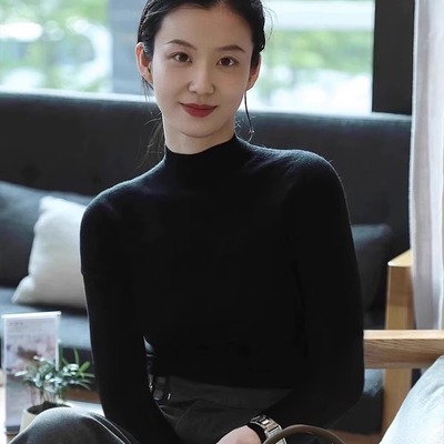 100%纯羊毛半高领打底衫内搭软糯