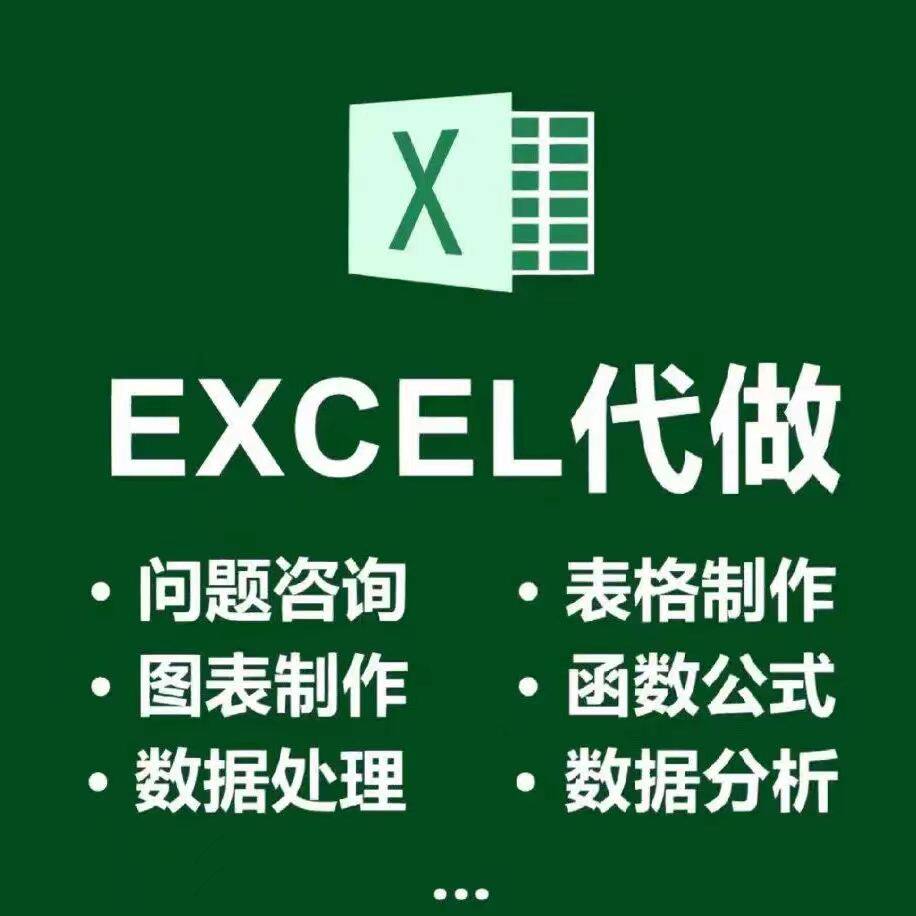 专业Excel代做表格制作数据处理图表公式制作问题咨询服务