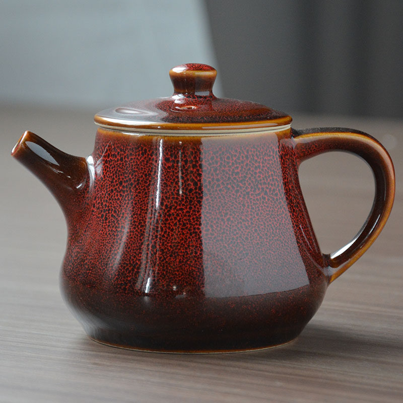 苍岚窑变红茶壶家用中式功夫陶瓷茶壶