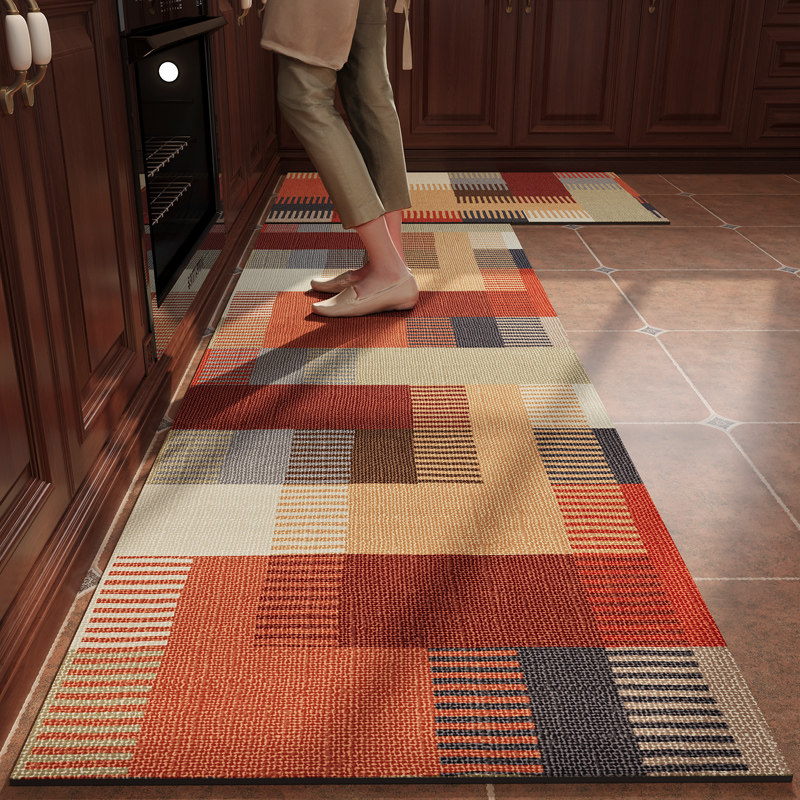 美式复古厨房地垫7字型防滑防油可擦免洗防水家用民族风脚垫地毯,居家布艺,厨房地垫,淘宝优惠券,粉丝福利购,淘宝优惠卷