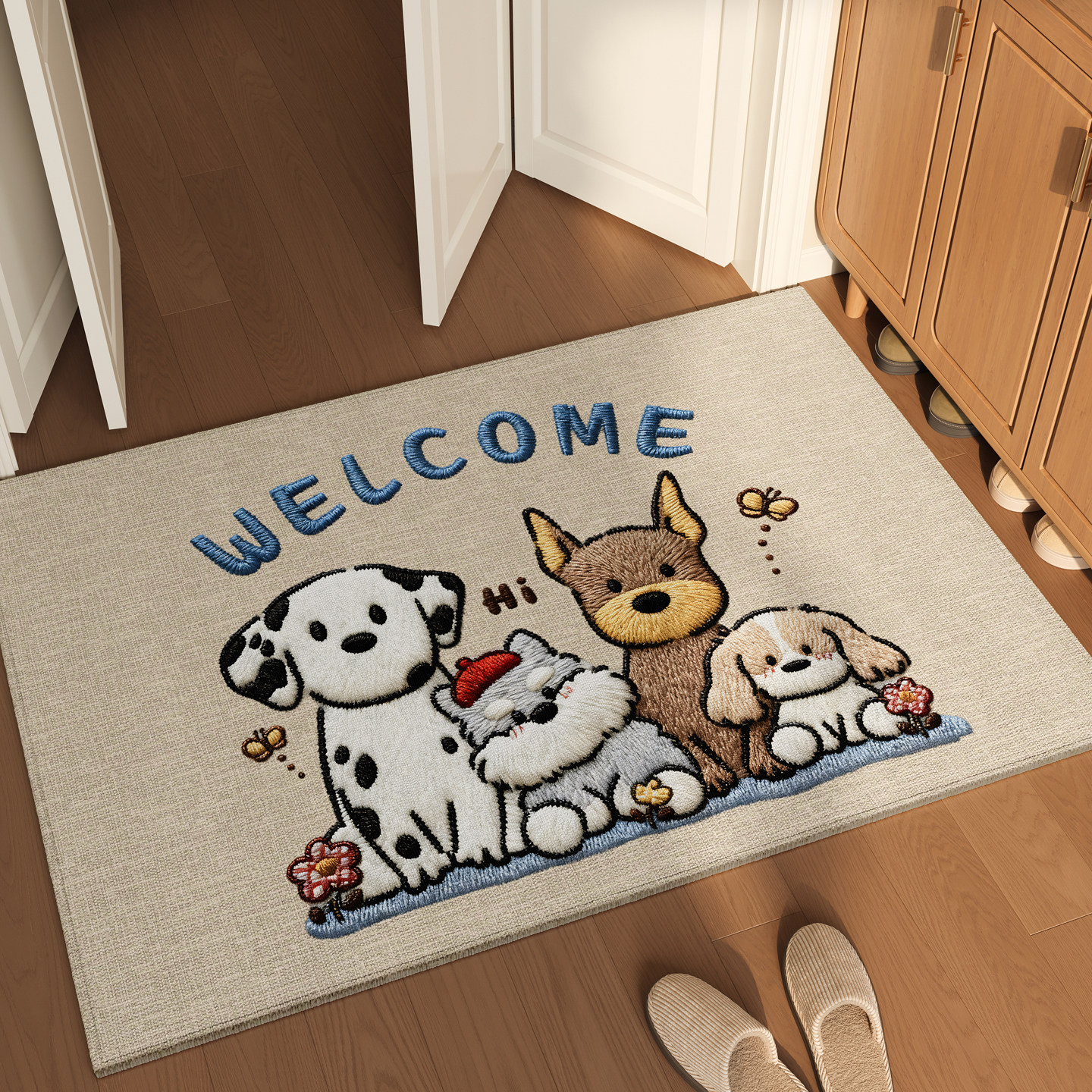 入户门地垫2026新款卡通仿麻进门脚垫玄关门口防滑耐脏可裁剪地毯,居家布艺,入户地垫,淘宝优惠券,粉丝福利购,淘宝优惠卷