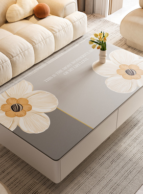 高级客厅专用茶几垫桌布新款防水桌垫轻奢桌面灰色垫子餐桌保护垫