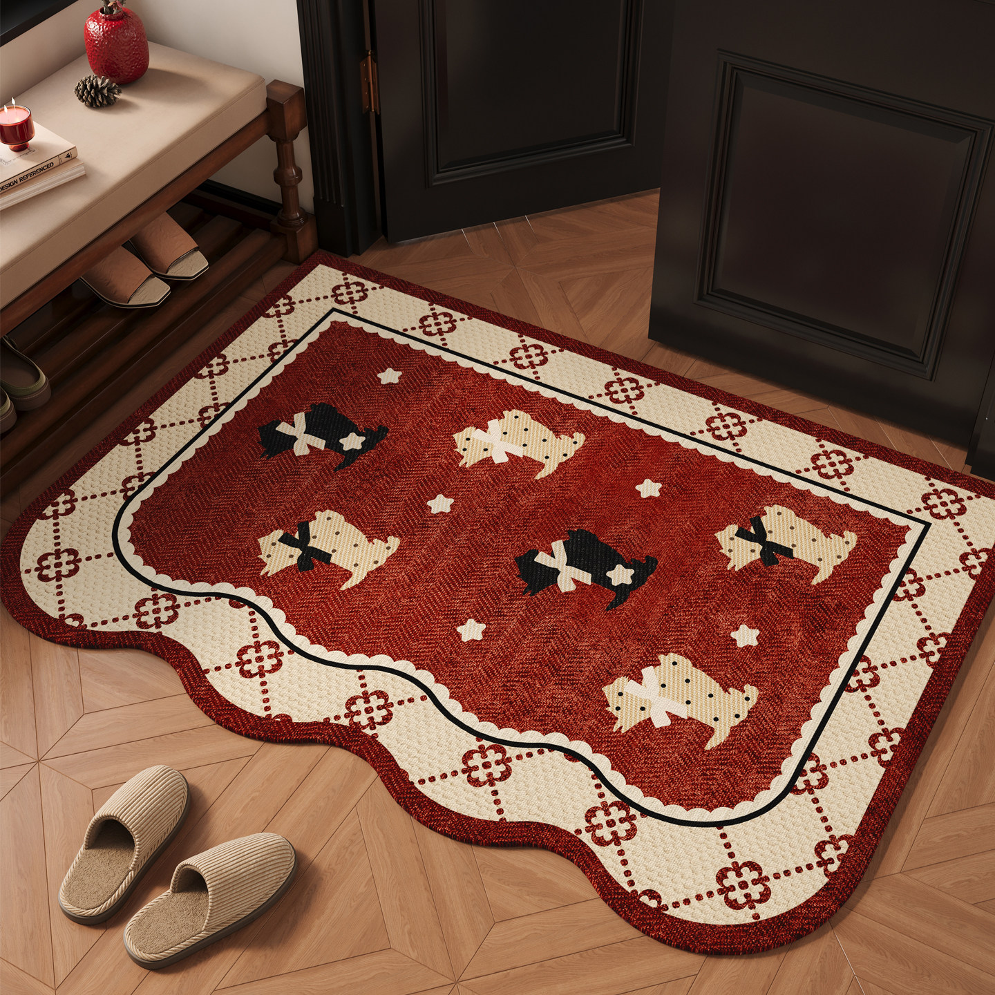 新年红色入户门地垫门口进门脚踏垫马年新款喜庆耐脏免洗地毯门垫,居家布艺,入户地垫,淘宝优惠券,粉丝福利购,淘宝优惠卷