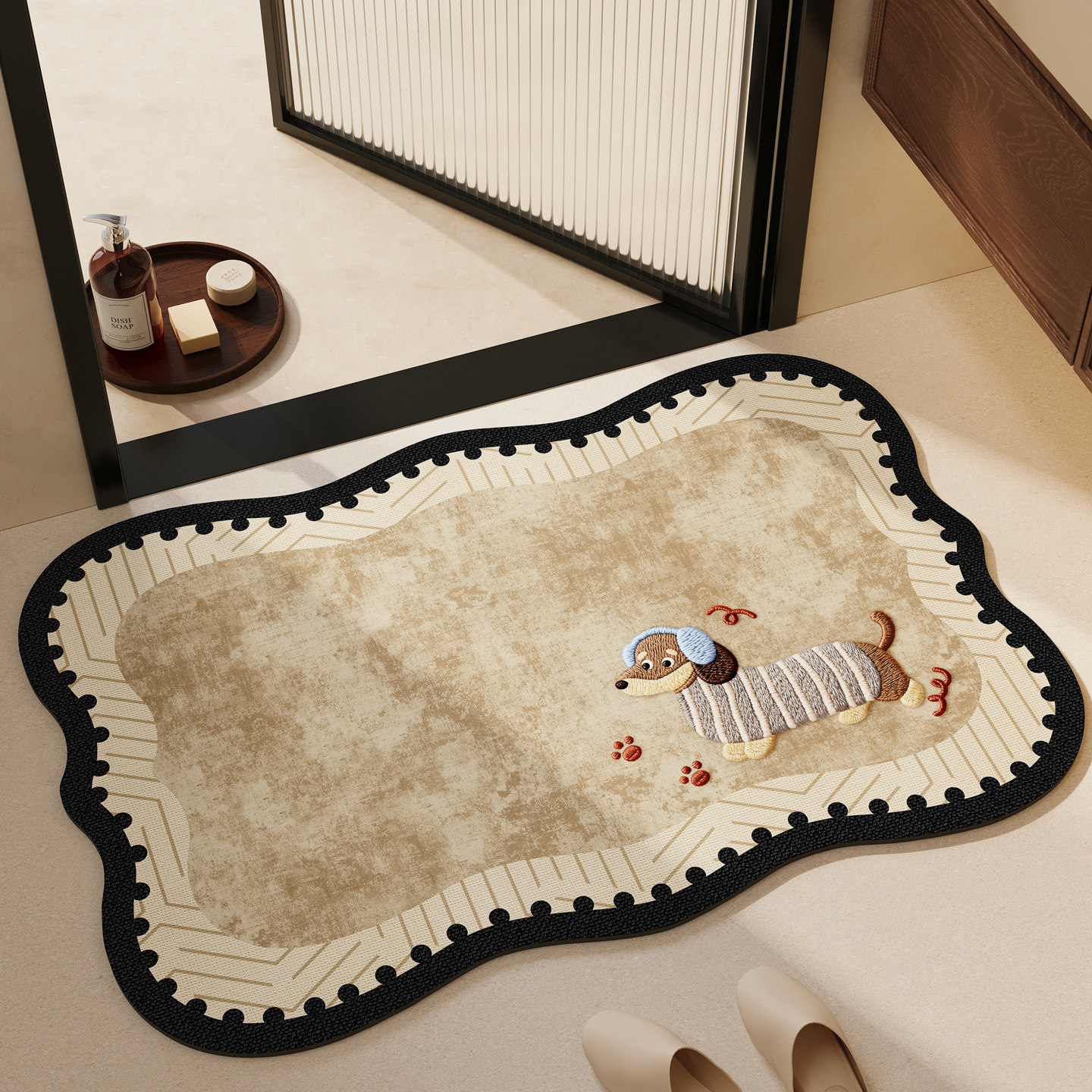 卡通复古浴室地垫家用厕所卫生间门口吸水速干脚垫防滑防摔地毯垫,居家布艺,家用脚垫,淘宝优惠券,粉丝福利购,淘宝优惠卷