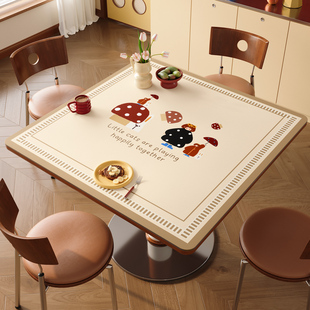客厅正方形餐桌防烫垫饭桌保护垫卡通复古茶几桌垫隔热耐高温桌布