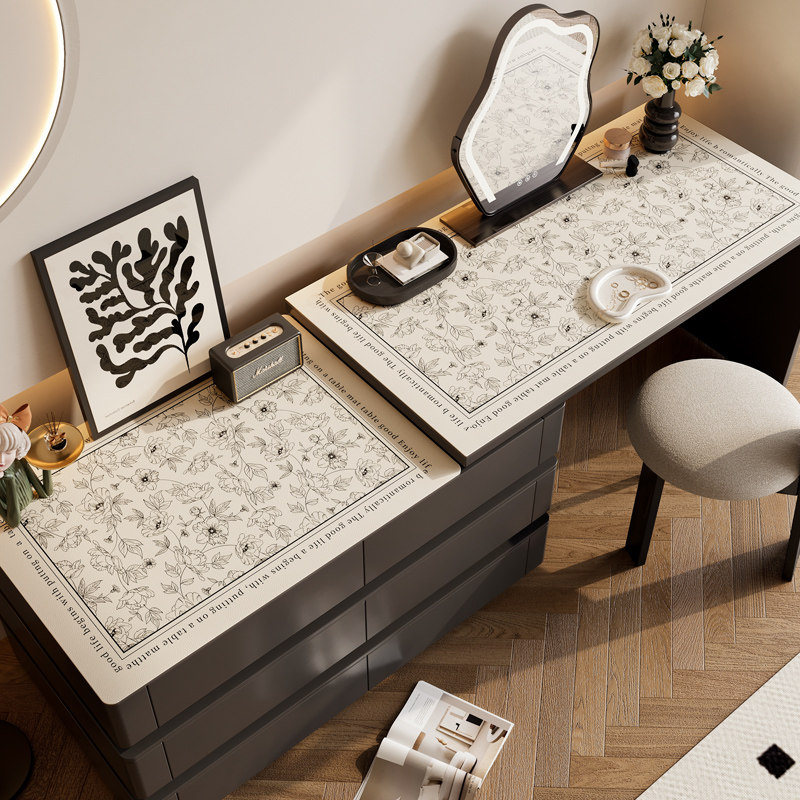 梳妆台桌垫防水防油防烫免洗桌布法式复古卧室美甲化妆桌面保护垫,居家布艺,桌布,淘宝优惠券,粉丝福利购,淘宝优惠卷