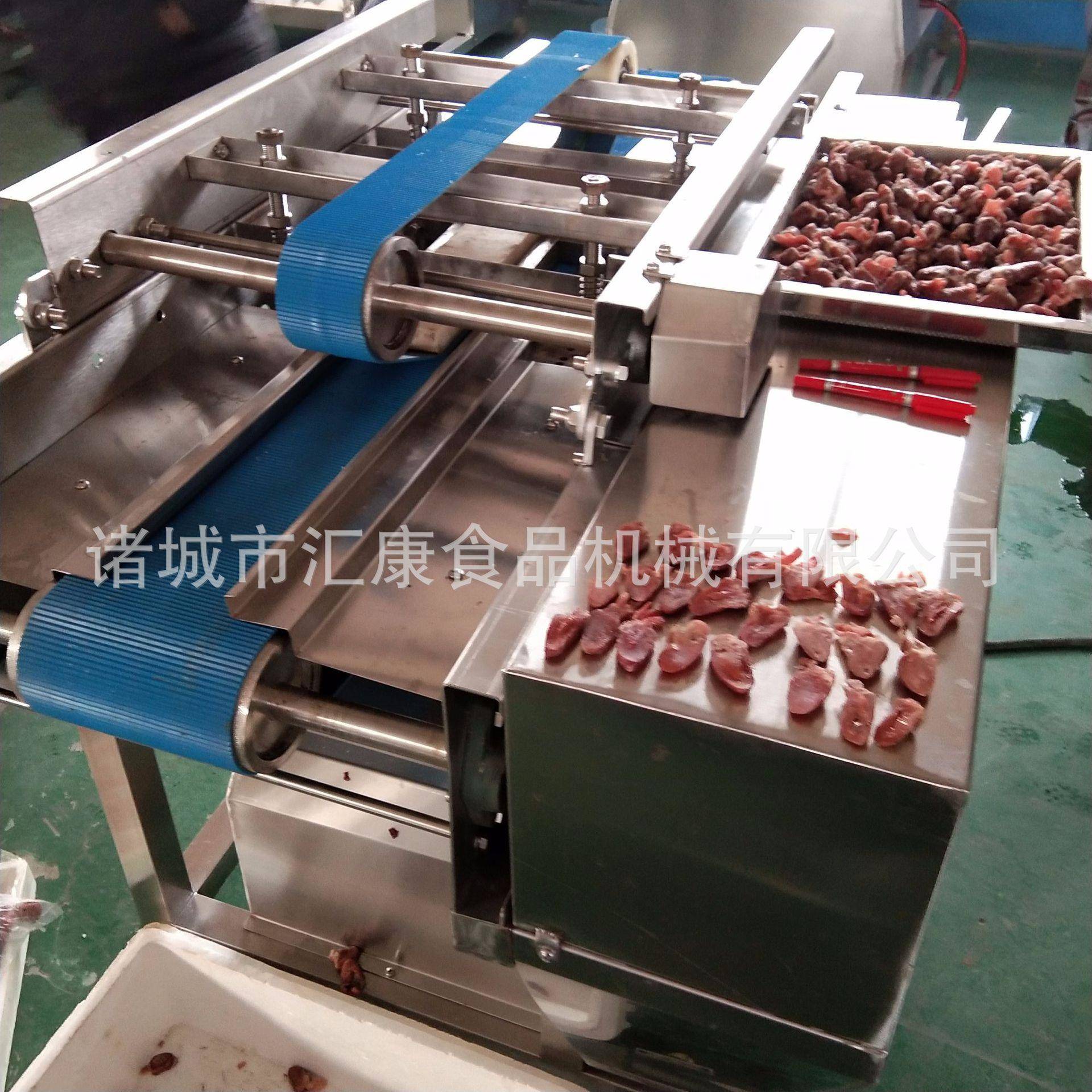 生产无骨肉排切片机 鲜肉切条流水线圆刀式 鸭胸肉条分片设备