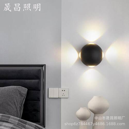 led十字双头户外防水壁灯球形别墅外墙射灯走廊过道墙灯热销室外