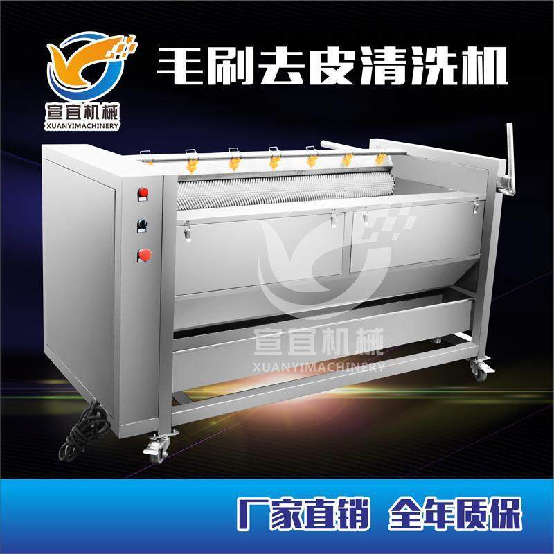 厂家销售红薯土豆清洗去皮机 生姜萝卜清洗磨皮机 U型毛刷清洗机