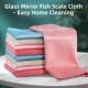 吸水不掉毛鱼鳞鱼纹超细纤维不留水印厨房家用无痕清洁布玻璃抹布