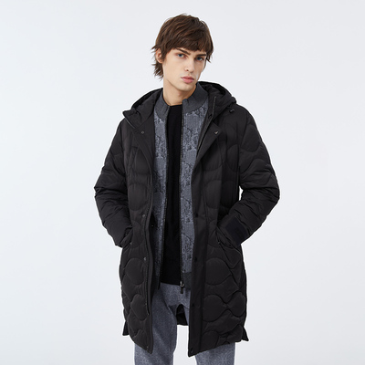 LIU·JO UOMO男士秋冬款休闲舒适厚款连帽长款羽绒服外套保暖上衣