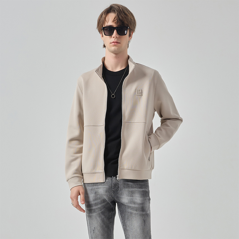 LIU·JO UOMO男士 秋冬款休闲舒适纯色立领棉质卫衣拉链外套上衣