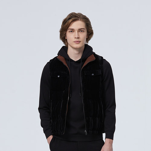 LIU·JO UOMO男士 秋冬款休闲舒适厚款立领羽绒服马甲保暖上衣