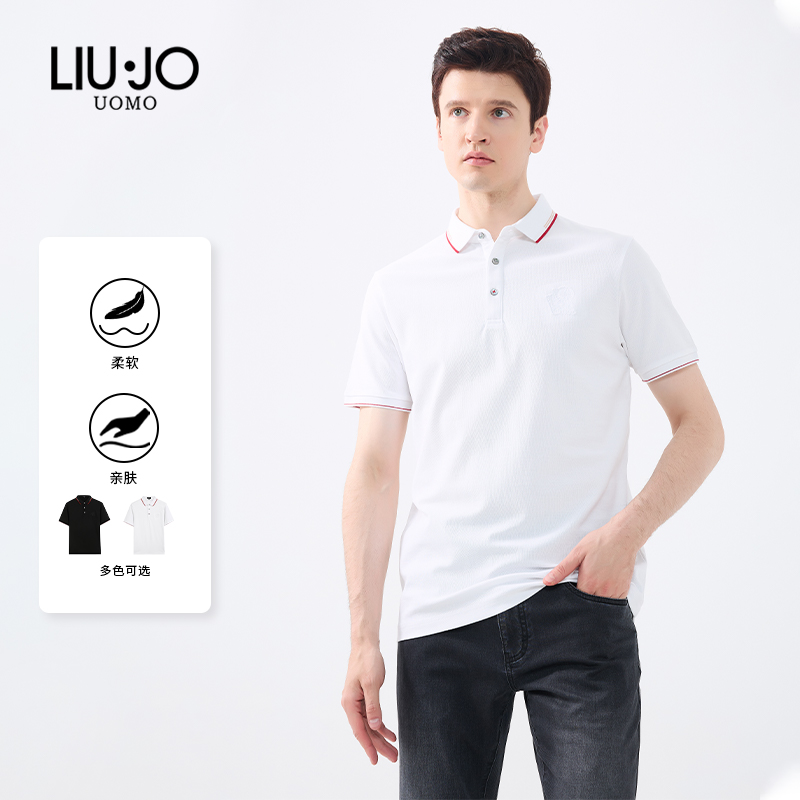 LIUJO夏季棉质短袖polo衫男商务