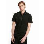 刺绣短袖 潮流翻领Polo衫 T恤男 UOMO黑色商务休闲质感夏季 LIU·JO