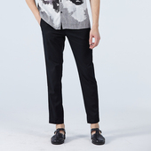 LIU·JO 日常 弹力商务直筒长裤 UOMO黑色男士 休闲春夏裤