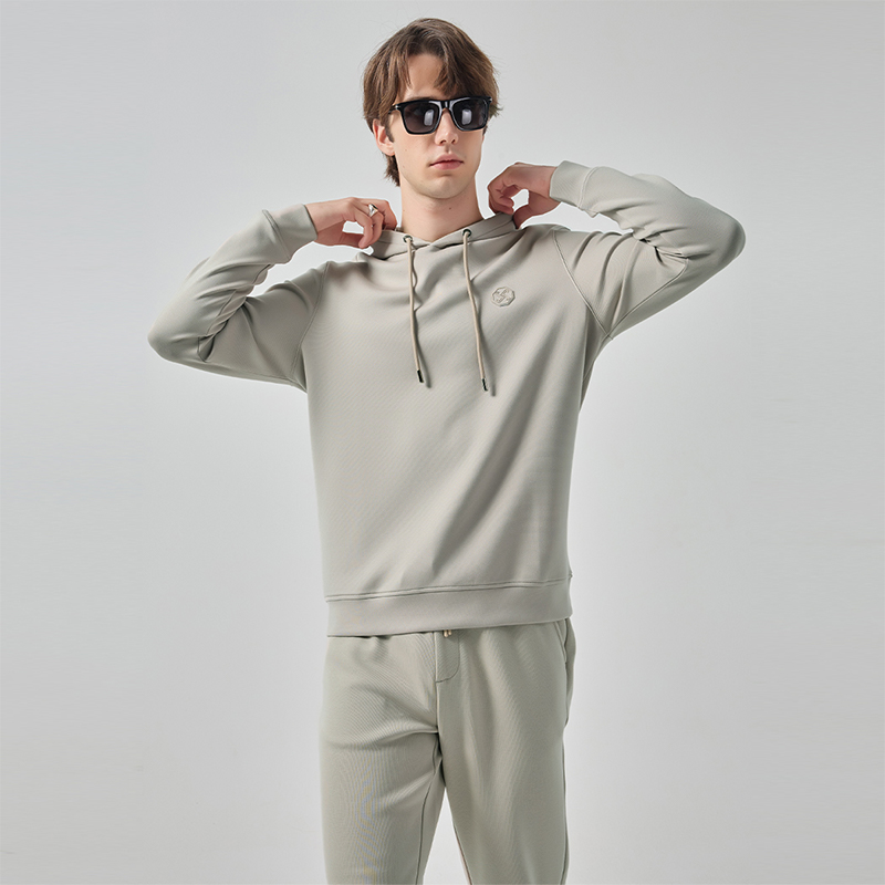 LIU·JO UOMO男士 秋冬款休闲舒适纯色连帽套头卫衣内搭上衣