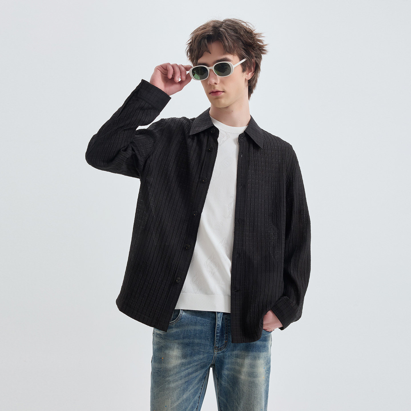 LIU·JO UOMO男士 春夏款休闲潮流翻领衬衫上衣