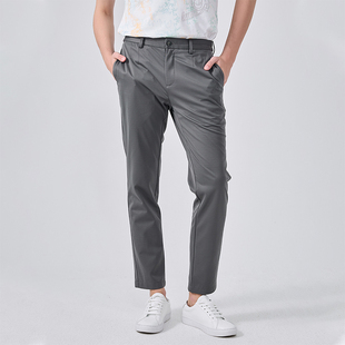 男日常通勤休闲裤 春秋简约微弹纯色直筒针织裤 UOMO男装 LIUJO