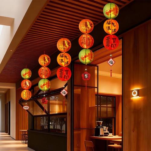 新年元旦商场灯笼装饰