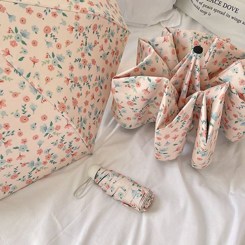 法式ins碎花全自动晴雨两用折叠防晒防紫外线遮阳女生高颜值雨伞