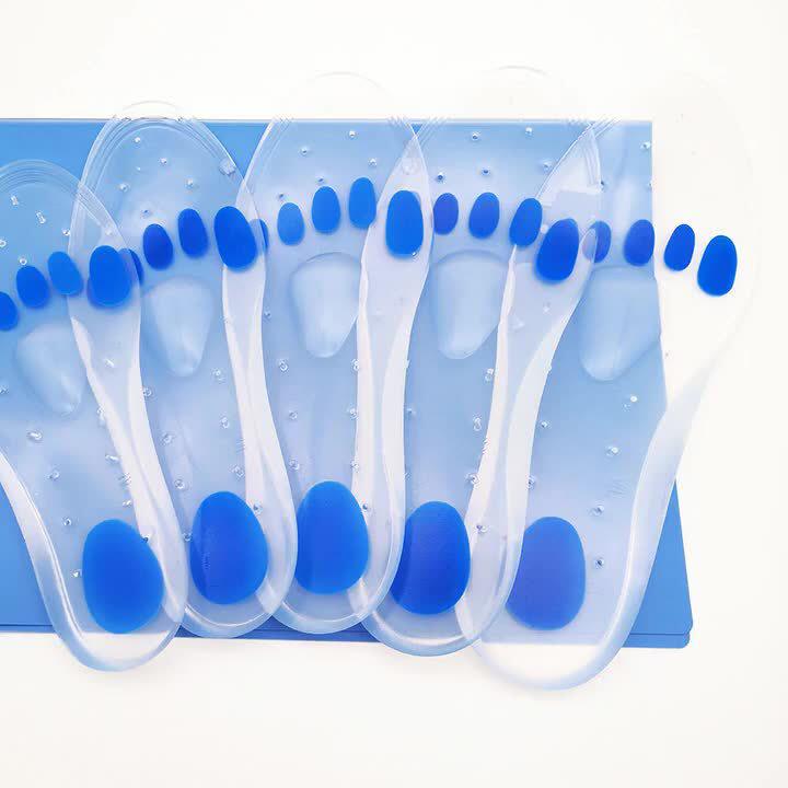 液态硅胶鞋垫足弓支撑按摩全垫透明带孔透气加厚增高减震防痛整垫