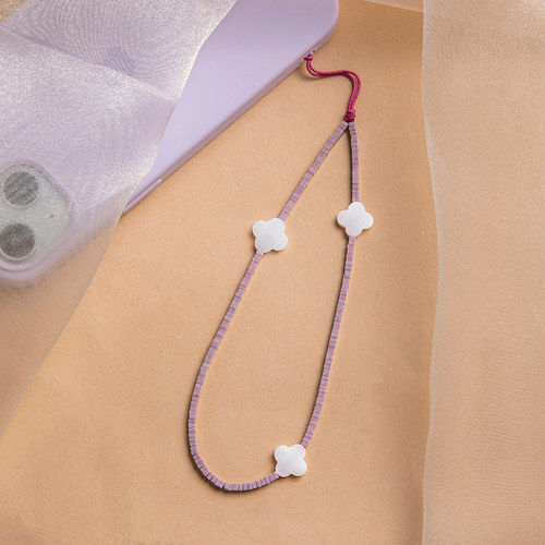 浪漫紫色手机链手腕挂绳挂件简单