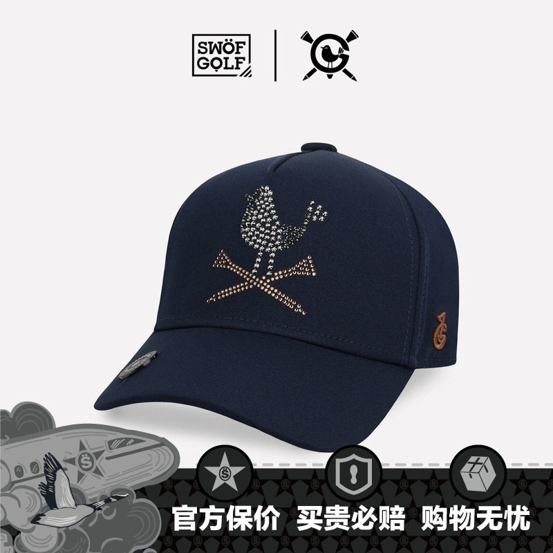 SWOF GOLF 思沃福高尔夫 藏蓝色艺术水晶帽子 男女款卡车棒球帽