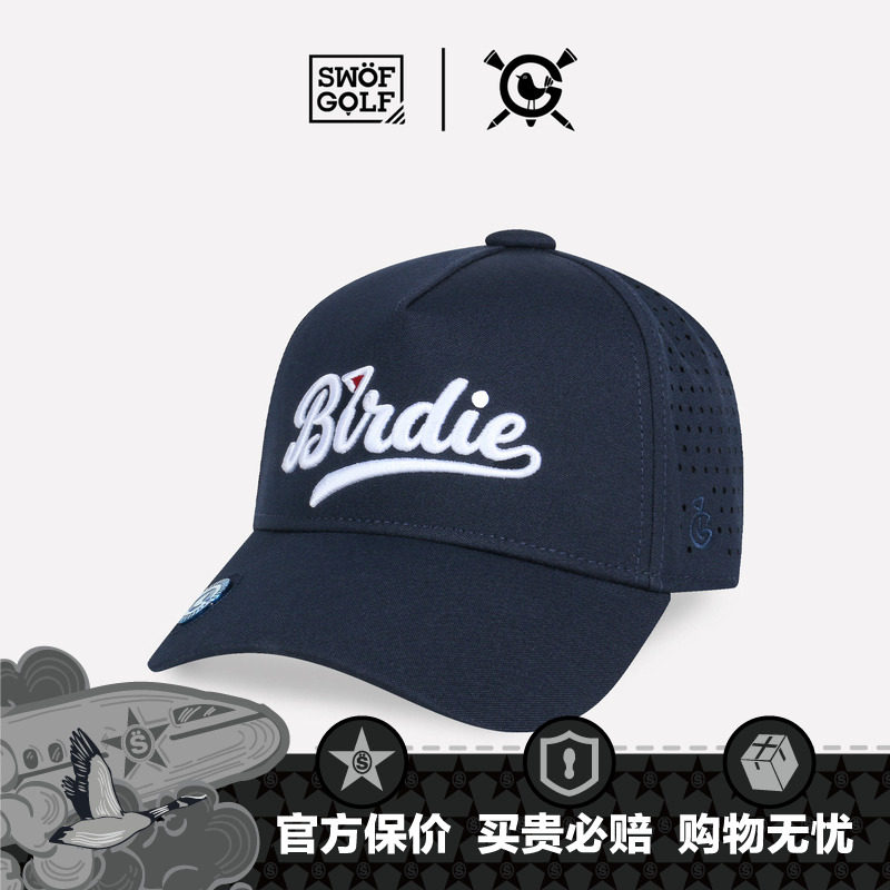 SWOF GOLF 思沃福高尔夫帽子 藏蓝色字母刺绣 户外透气卡车棒球帽