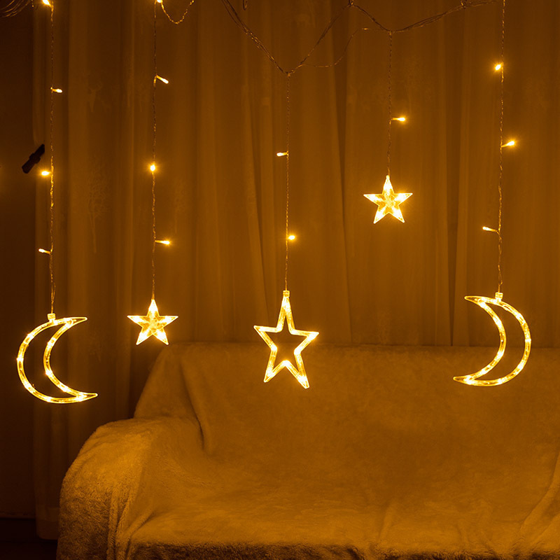 LED彩闪灯串灯太阳能灯串USB遥控星月窗帘灯节日圣诞房间装饰灯