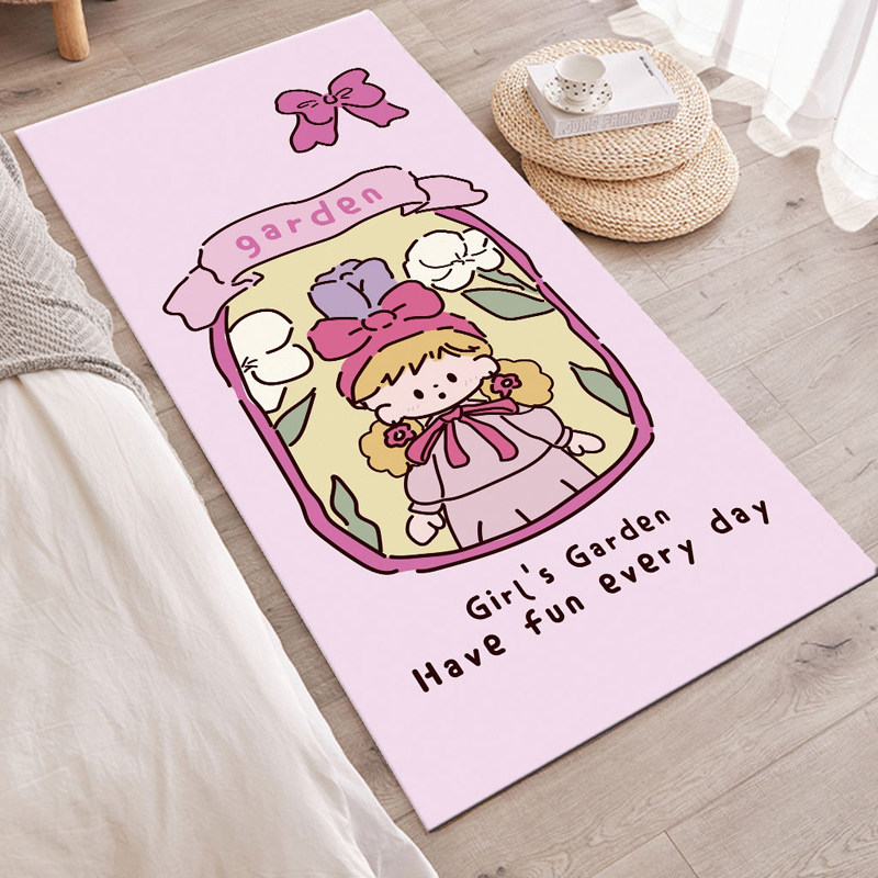 卧室地毯床边毯少女毛绒仿羊绒加厚房间卡通儿童ins风奶油飘窗垫