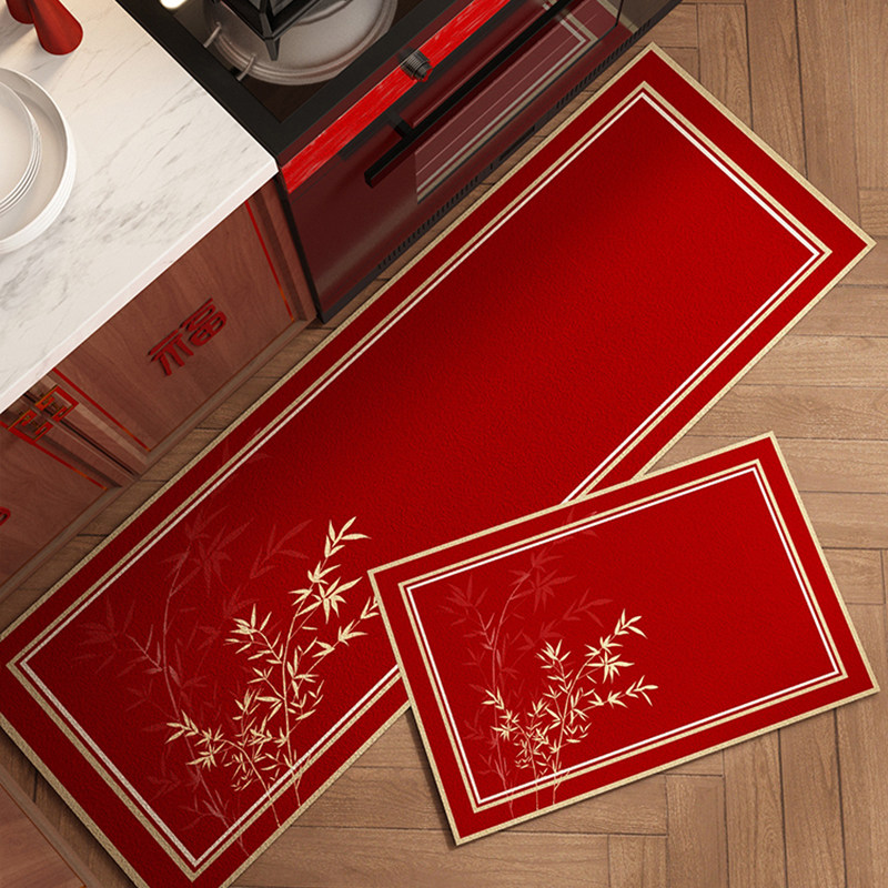 厨房地垫红色吸水吸油l型地毯洗手台垫子卫生间门口脚垫防脏,居家布艺,厨房地垫,淘宝优惠券,粉丝福利购,淘宝优惠卷