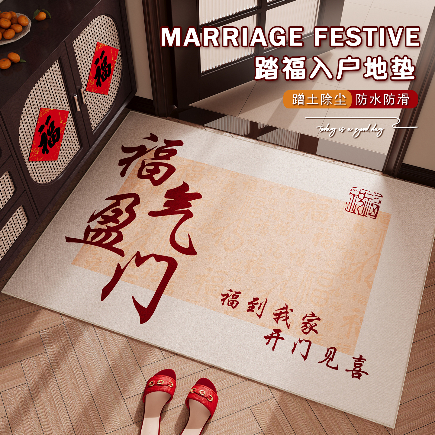 乔迁入户门地垫喜庆玄关门口脚垫