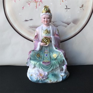 新款仿白瓷无生老母像体真身凤冠无极老母梨山骊山老母佛像摆件